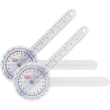 Ever Ready First Aid (2-Pack) Plastic Goniometer 360 Degree ISOM Physical Therapy Equipment - 12"