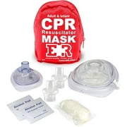 Ever Ready First Aid Adult & Infant CPR Mask Emergency Medical Kit, Red
