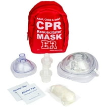 Ever Ready First Aid Adult & Infant CPR Mask Emergency Medical Kit, Red