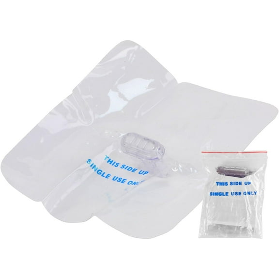 Ever Ready First Aid CPR Face Shield Barrier Protector Mask with One Way Valve - 6.69" x 6.69" x 1.38" - 20 Pack
