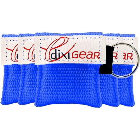 Ever Ready First Aid CPR Mask for Pocket or Key Chain, AED Training, 5 Count - Blue