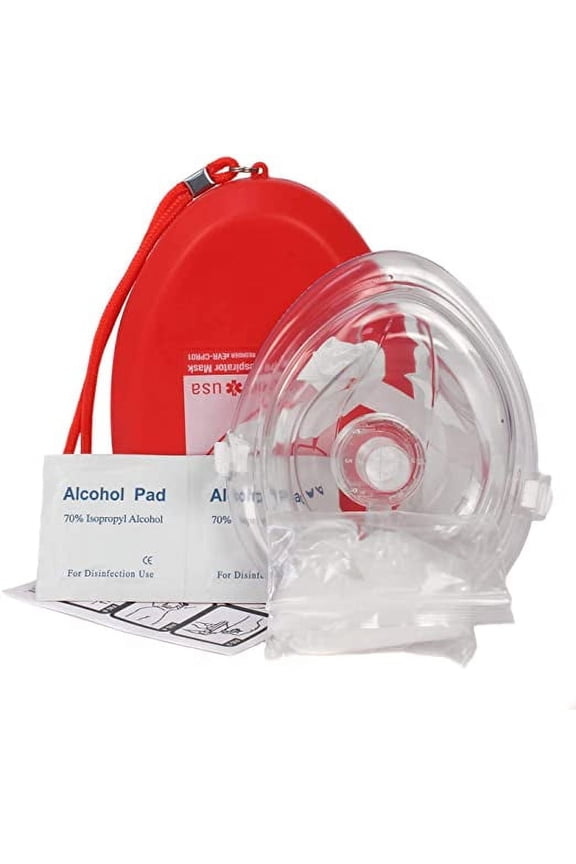 CPR Rescue Mask & Adult/Child Pocket Resuscitator First Aid Kit, 2 Pack