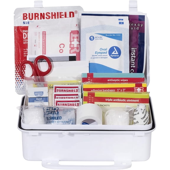 Ever Ready First Aid Class A ANSI Compliant First Aid Kit in Plastic, Wall-Mountable Case for Business, Office, Home, Car, School - 71 Pieces