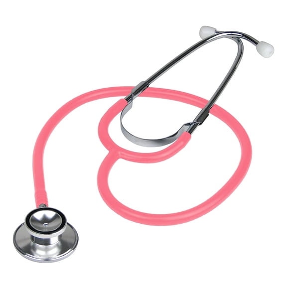 Ever Ready First Aid Dual Head Stethoscope for Medical Doctors, 27" Pink