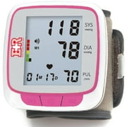 Ever Ready First Aid Fully Automatic Wearable Blood Pressure Wrist Cuff Monitor, Pink