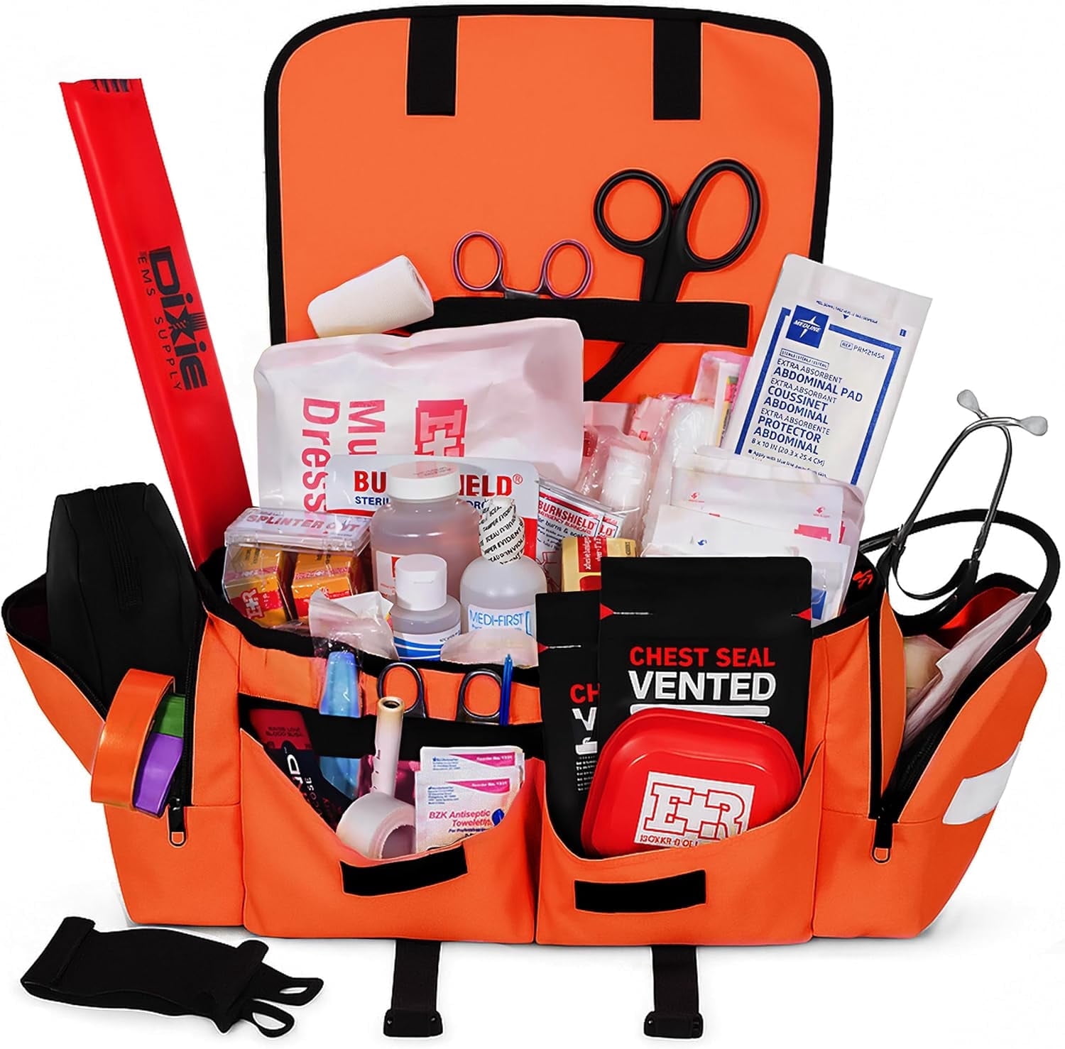 Ever Ready First Aid EMT Trauma Bag: Chest Seals, Bleeding Kit ...