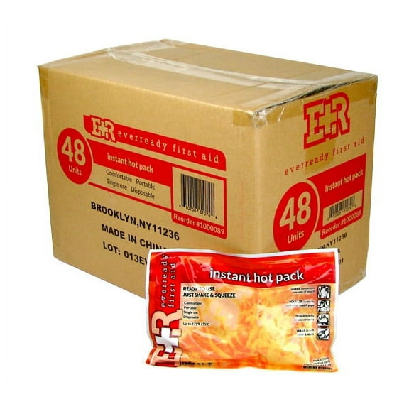 Ever Ready First Aid Instant Hot Pack, 6 Inches x 9 Inches, 48-Count