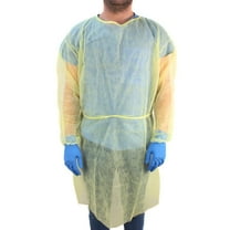 Ever Ready First Aid Isolation Gowns Disposable Coveralls with Elastic Cuffs, 10-Pack