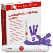 Ever Ready First Aid Lancing Device with 100 30-Gauge Twist Lancets for Sugar Testing
