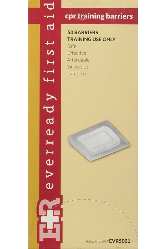 Latex Free CPR Training Practice Manikin Face Shields - 50 Pack
