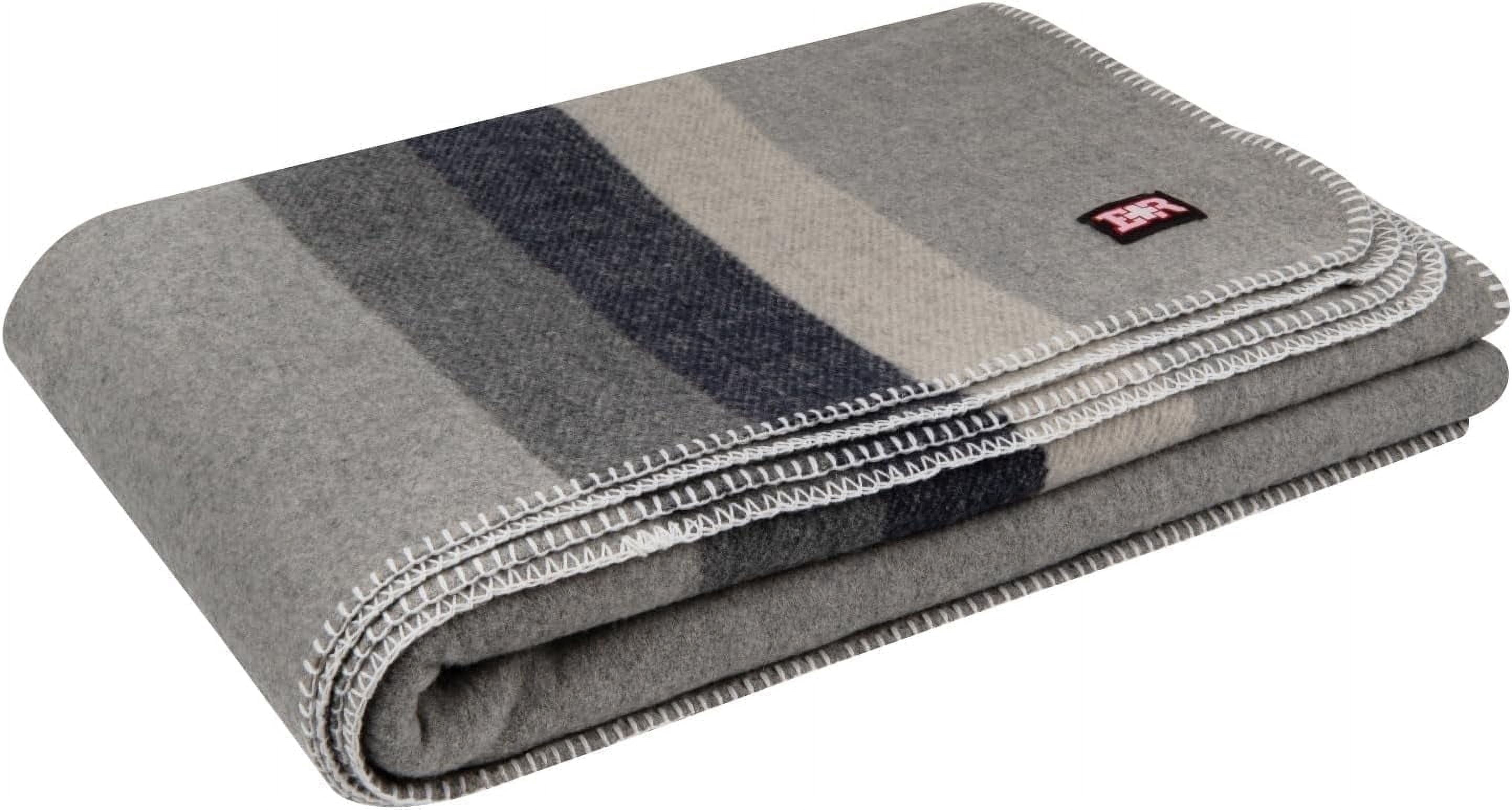 Military Wool Blanket - 95% Wool, Washable, Perfect for Outdoors, Camping, Picnics, Travel, Car & Bushcraft Emergency Blanket, 96" x 96" 6.65 lbs. - Grey - Queen Size