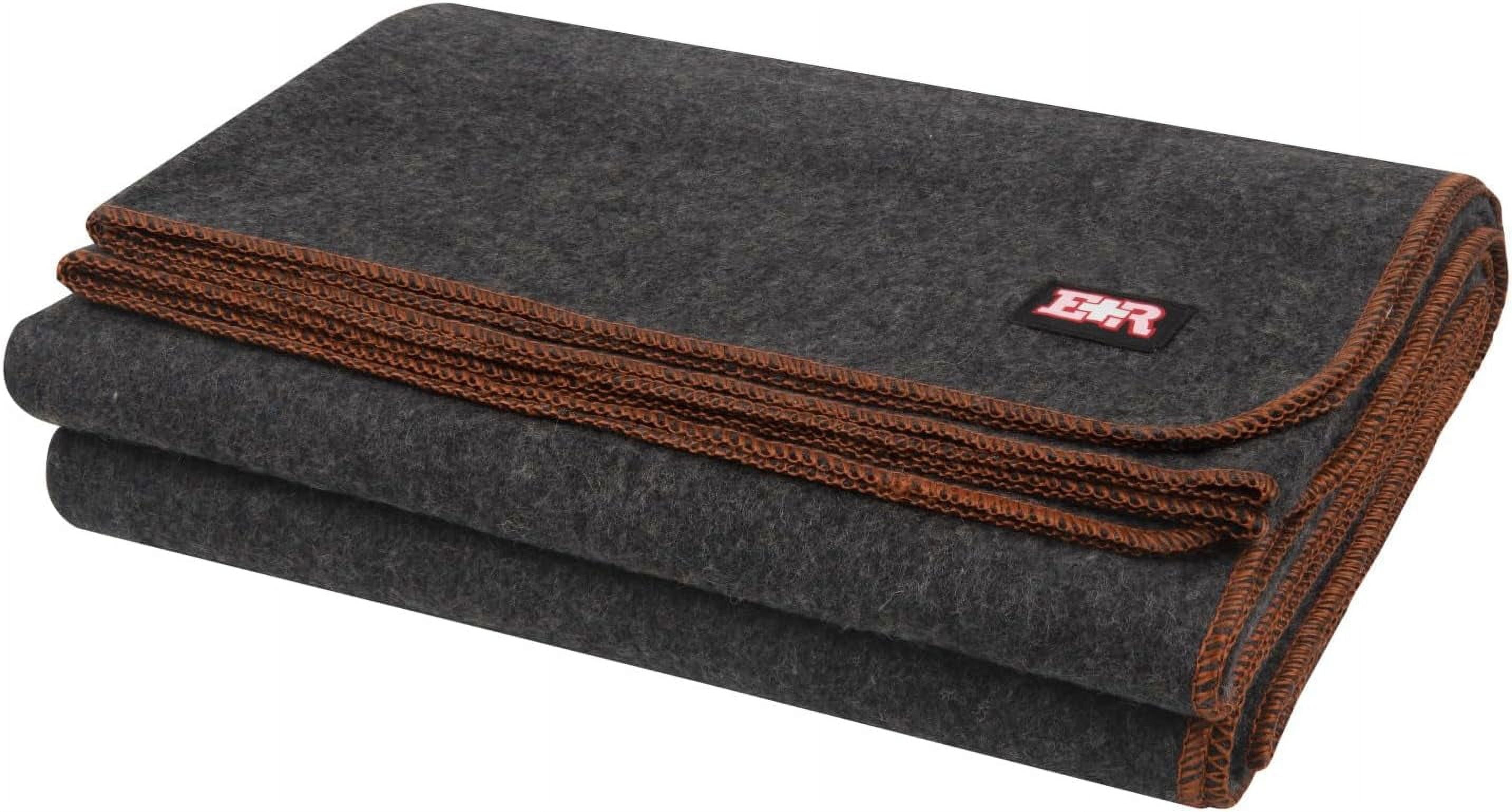 Ever Ready First Aid Military Wool Blanket - Perfect for Outdoors, Camping & Bushcraft Emergency Blanket, 80% Wool - 96" x 66", 5 lbs. - Grey - Twin Size