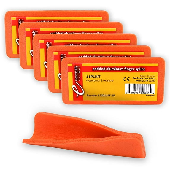 Ever Ready First Aid Padded Aluminum Finger Splints - 4x2 Inch - 05 Pack