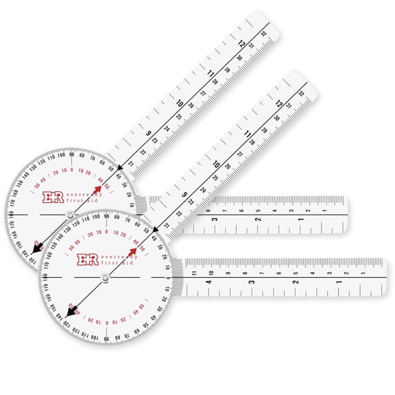 Ever Ready First Aid Plastic 8” Goniometer 360 Degree ISOM – 2 Pack