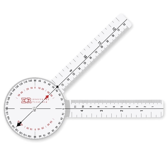 Ever Ready First Aid Plastic 8” Goniometer 360 Degree ISOM