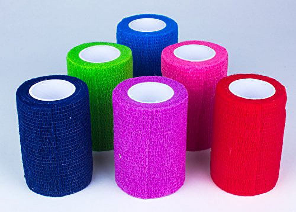 Ever Ready First Aid Self Adherent Cohesive Bandages, Rainbow, 24 Count