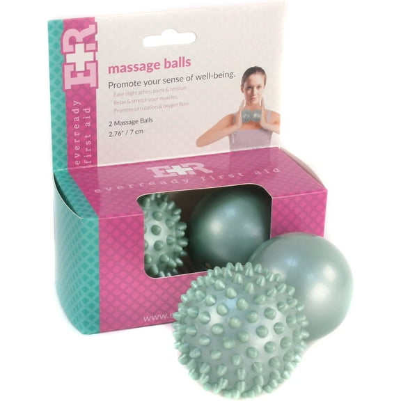 Ever Ready First Aid Temperature Sensitive Trigger Point Massage Ball, green, 2 Pack