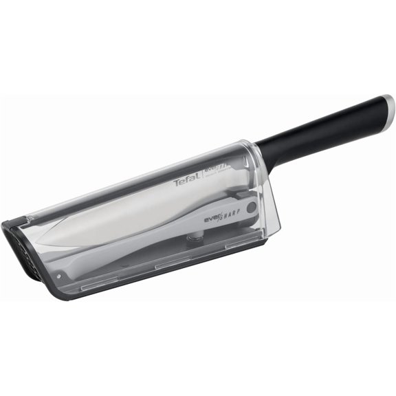 Ever Sharp Chef Knife 6.5" - Integrated Sharpener in Sheath - Double Pivot Sharpening Technology - Secure Locking System - German Stainless Steel