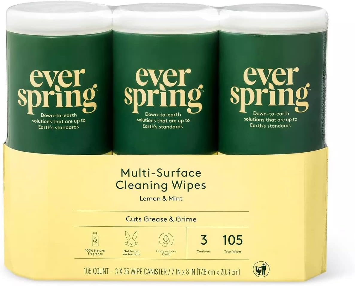 Ever Spring MultiSurface Cleaning Wipes Lemon & Mint 3 Pack