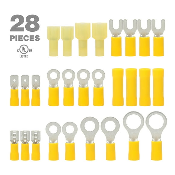 Ever Start 28-Piece Assorted Connectors Kit, Model 5103, Yellow, UL Listed