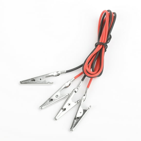 Ever Start, 30-Inch Test Lead Black & Red, 4 Alligator Clips, 2 Electrical Wires, 22AWG
