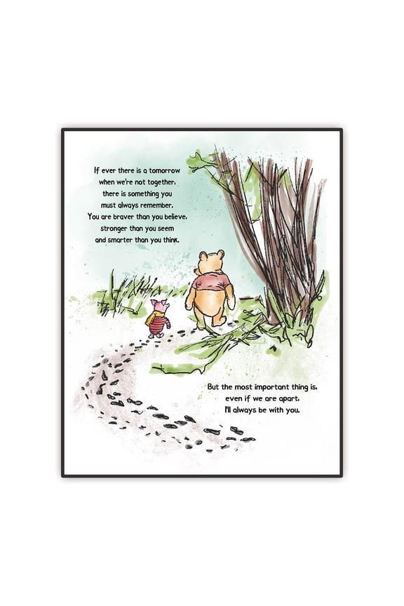 If Ever There Is A Tomorrow, Nursery Wall Decor, Winnie Wall Art, A. A. Milne the Pooh Quote Classic Poster, Encouragement Gift for Kids (Unframed Print 8"x10")