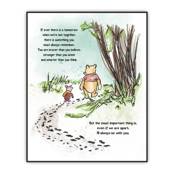 If Ever There Is A Tomorrow, Nursery Wall Decor, Winnie Wall Art, A. A. Milne the Pooh Quote Classic Poster, Encouragement Gift for Kids (Unframed Print 8"x10")