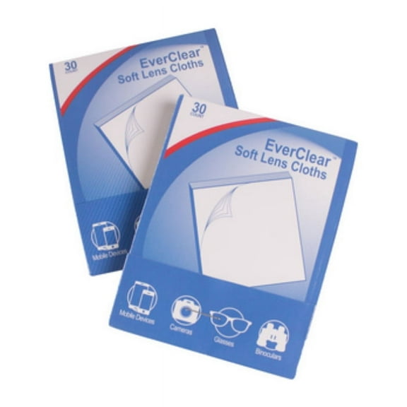 Ever-clear Soft Lens Cloths - 2 Packs of 30 Cloths in Each Package