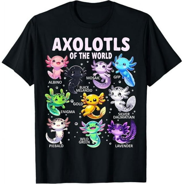 Onimstudio Axolotl Kawaii Axolotls of the World Axolotl Animals T-Shirt ...