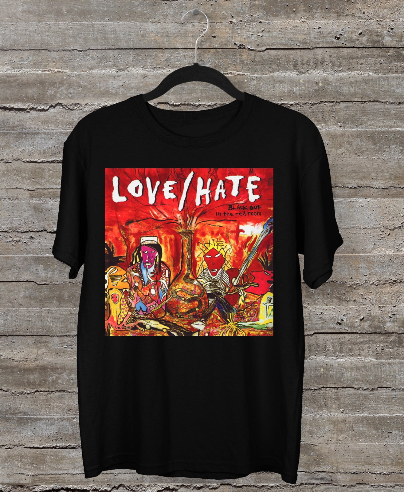 EverAura Love Hate band Black out in the red room album T-shirt Black ...
