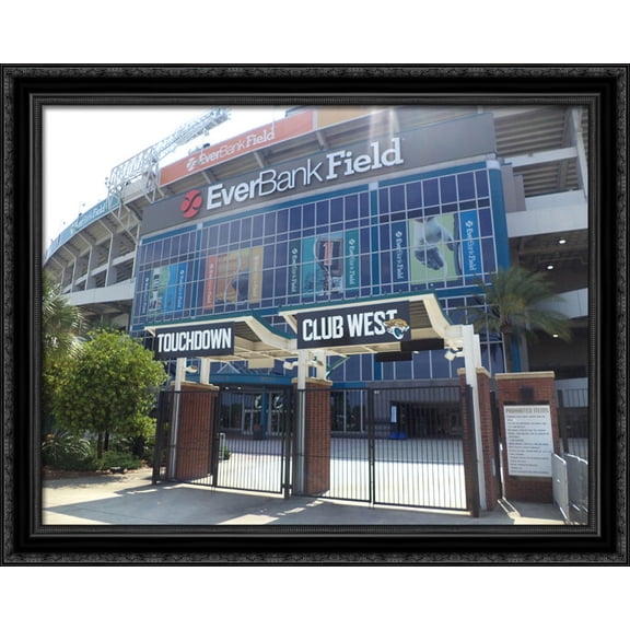 EverBank Field 36x28 Large Black Ornate Wood Framed Canvas Art - Home of the Jacksonville Jaguars