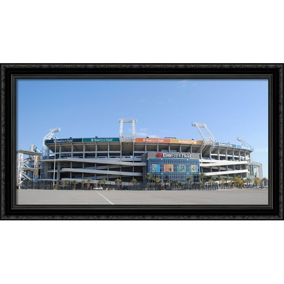 EverBank Field 40x22 Large Black Ornate Wood Framed Canvas Art - Home of the Jacksonville Jaguars