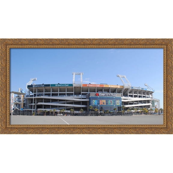 EverBank Field 40x22 Large Gold Ornate Wood Framed Canvas Art - Home of the Jacksonville Jaguars