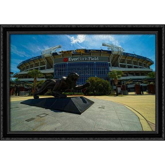 EverBank Field 40x28 Large Black Ornate Wood Framed Canvas Art - Home of the Jacksonville Jaguars