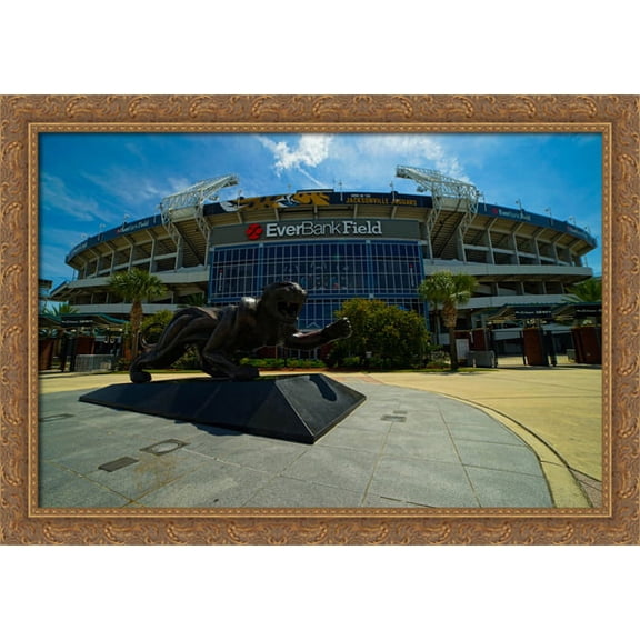 EverBank Field 40x28 Large Gold Ornate Wood Framed Canvas Art - Home of the Jacksonville Jaguars