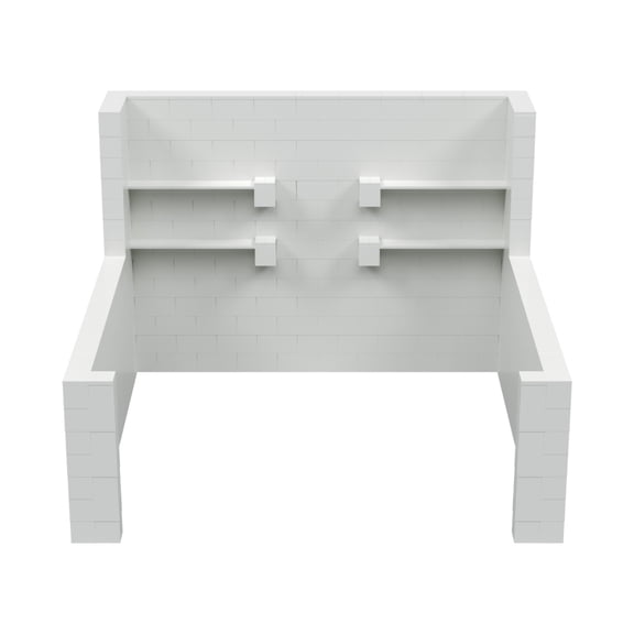 EverBlock 10’ x 10’ x 7’ Trade Show Booth Kit with 36” Wide Shelving | Modular Building Blocks | Wall System Display | Room Divider & Partition | Easy to Connect & Reuse | Indoor & Outdoor Use
