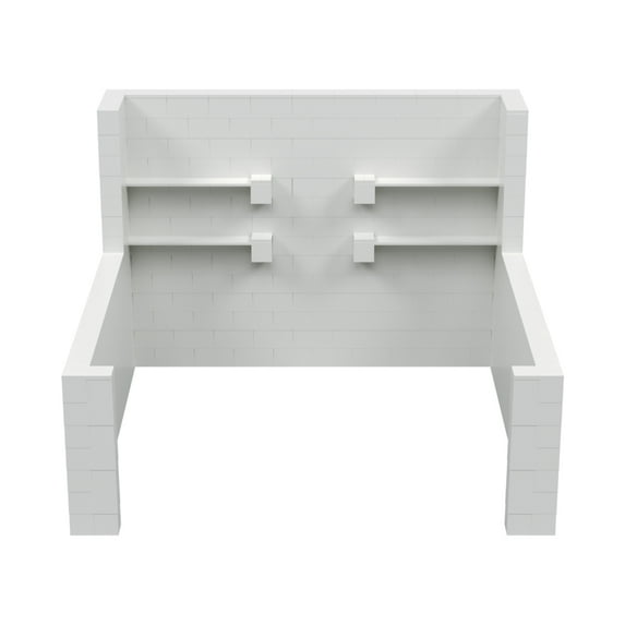 EverBlock 10’ x 10’ x 7’ Trade Show Booth Kit with 36” Wide Shelving | Modular Building Blocks | Wall System Display | Room Divider & Partition | Easy to Connect & Reuse | Indoor & Outdoor Use