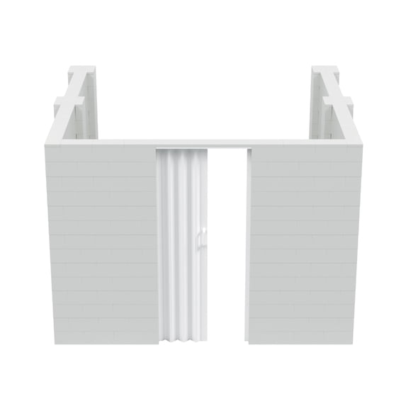 EverBlock 10’ x 10’ x 7’ U-Shaped Room Kit | 3’ x 7’ Doorway | Modular Building Blocks | Wall System Display | Room Divider & Partition | Easy to Connect & Reuse | Indoor & Outdoor Use
