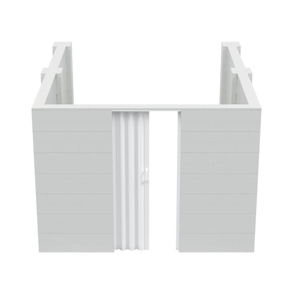EverBlock 10’ x 12’ x 7’ U-Shaped Room Kit | 3’ x 7’ Doorway | Modular Building Blocks | Wall System Display | Room Divider & Partition | Easy to Connect & Reuse | Indoor & Outdoor Use