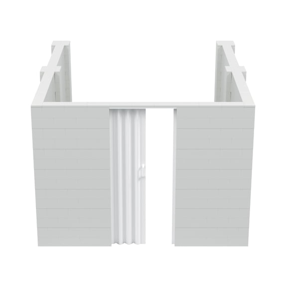 EverBlock 10’ x 12’ x 7’ U-Shaped Room Kit | 3’ x 7’ Doorway | Modular Building Blocks | Wall System Display | Room Divider & Partition | Easy to Connect & Reuse | Indoor & Outdoor Use