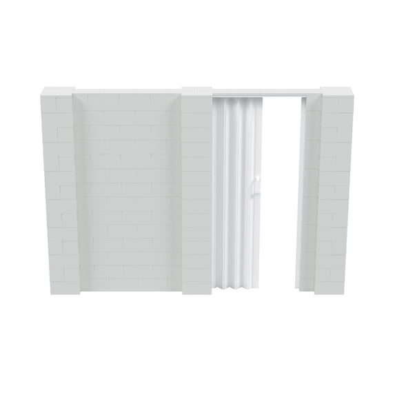EverBlock 10’ x 7’ Wall Kit with Accordion Door | 3’ x 7’ Doorway | Modular Building Blocks | Wall Display System | Room Divider & Partition | Easy to Connect & Reuse | Indoor & Outdoor Use