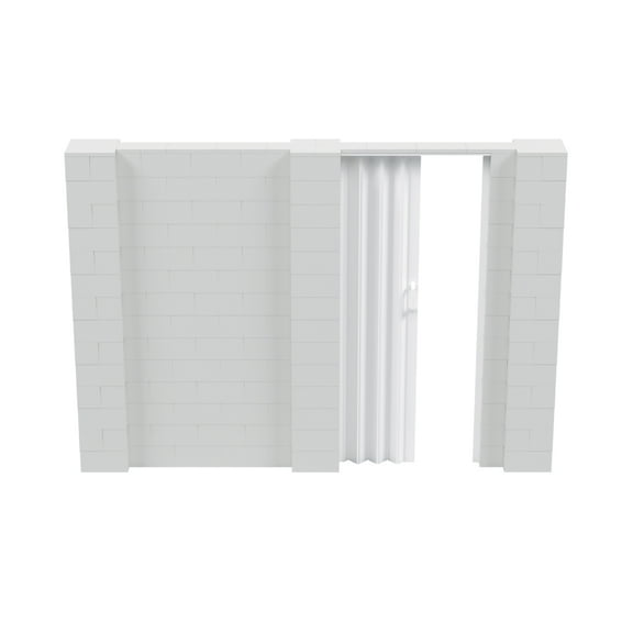 EverBlock 10’ x 7’ Wall Kit with Accordion Door | 3’ x 7’ Doorway | Modular Building Blocks | Wall Display System | Room Divider & Partition | Easy to Connect & Reuse | Indoor & Outdoor Use