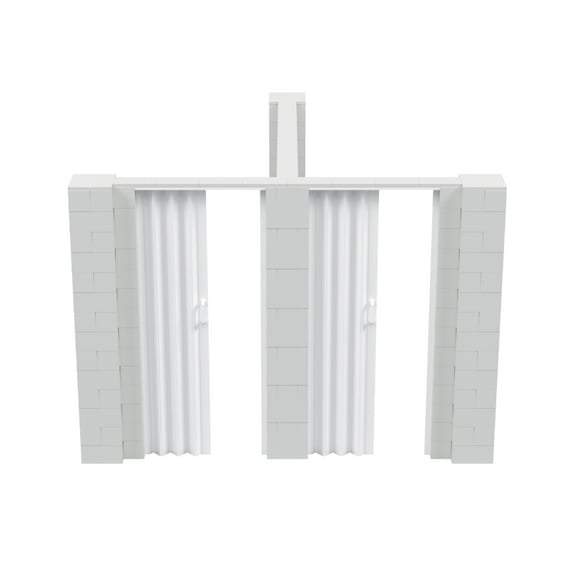 EverBlock 10’ x 8’ x 7’ T-Shaped Wall Kit with 2 Accordion Doors | 3’ x 7’ Doorways | Modular Building Blocks | Room Divider & Partition | Easy to Connect & Reuse | Indoor & Outdoor Use