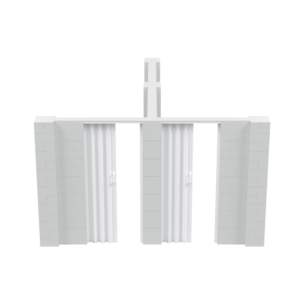 EverBlock 12’ x 12’ x 7’ T-Shaped Wall Kit with 2 Accordion Doors | 3 ...
