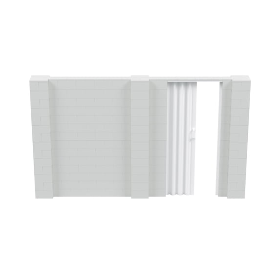 EverBlock 12’ x 7’ Wall Kit with Accordion Door | 3’ x 7’ Doorway | Modular Building Blocks | Wall Display System | Room Divider & Partition | Easy to Connect & Reuse | Indoor & Outdoor Use