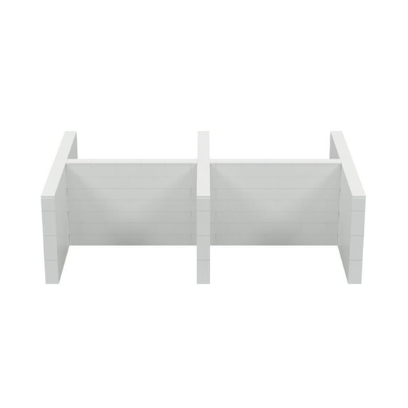 EverBlock 12’ x 8’ x 3.5’ 6 Space Cubicle Kit | Modular Building Blocks | Wall System Display | Room Divider & Partition | Easy to Connect & Reuse | Indoor & Outdoor Use