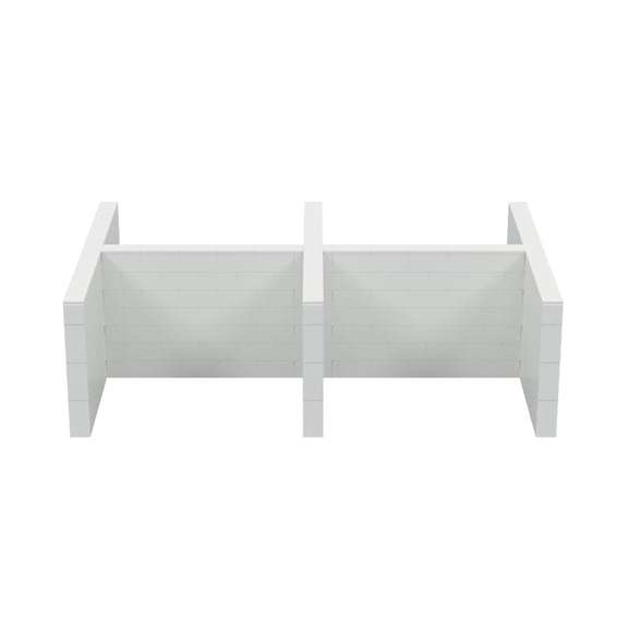 EverBlock 12’ x 8’ x 3.5’ 6 Space Cubicle Kit | Modular Building Blocks | Wall System Display | Room Divider & Partition | Easy to Connect & Reuse | Indoor & Outdoor Use
