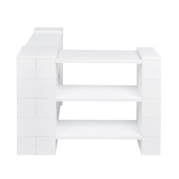 EverBlock 3 Level Corner Shelving Kit B | For Office, Playroom & Bookshelves | Giant Building Blocks | Easy to Connect & Reuse | Indoor & Outdoor Use | Build Displays & Structures | Black