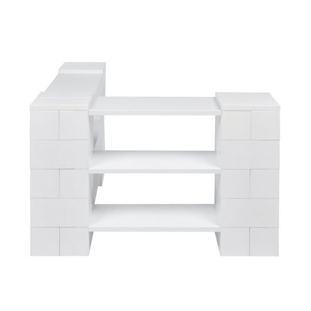 EverBlock 3 Level Corner Shelving Kit A | For Office, Playroom & Bookshelves | Giant Building Blocks | Easy to Connect & Reuse | Indoor & Outdoor Use | Build Displays & Structures | Light Gray