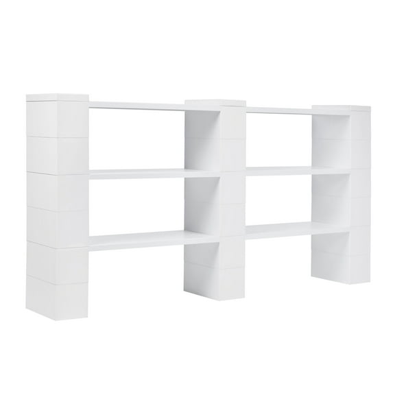 EverBlock 3 Level Double Shelving Kit, 72” W | For Office, Playroom & Bookshelves | Giant Building Blocks | Easy to Connect & Reuse | Indoor & Outdoor Use | Build Displays & Structures | Green